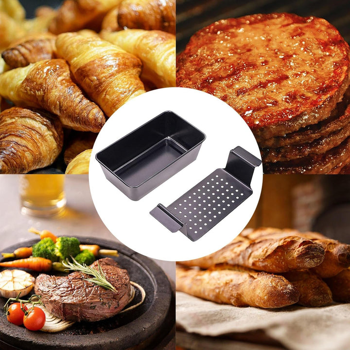 Brotbackform mit herausnehmbarem Einsatz, Klein Brotbackform aus Carbonstahl,25x14.5x17.5cm Schwarz