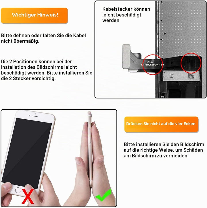 LL TRADER Display für iPhone 8 LCD 4,7 Zoll FHD Ersatz 3D Touch Digitizer Assembly und Reparaturset