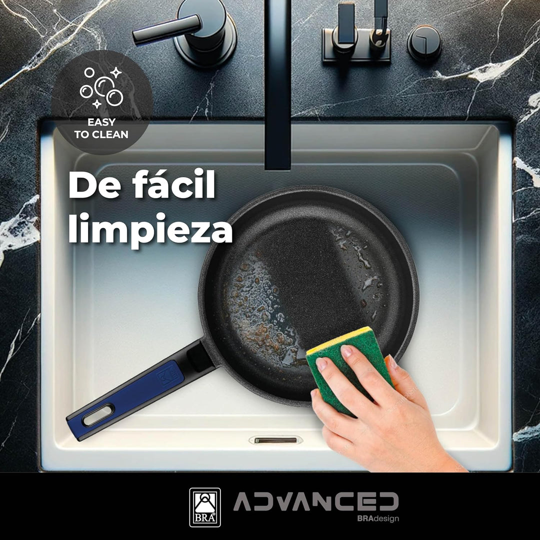 BRA Advanced Bratpfanne, 22 cm, Aluminiumguss mit Antihaftbeschichtung, PFOA-frei, verstärkt, überle