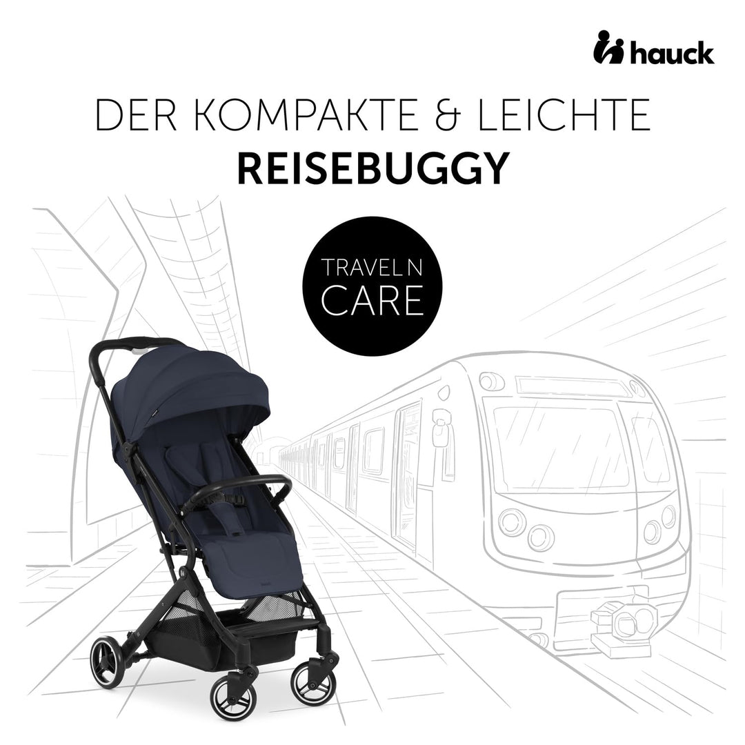 hauck Travel N Care, Dark Navy Blue - Reise Buggy für Kinder ab Geburt bis 22 kg - mit Liegefunktion