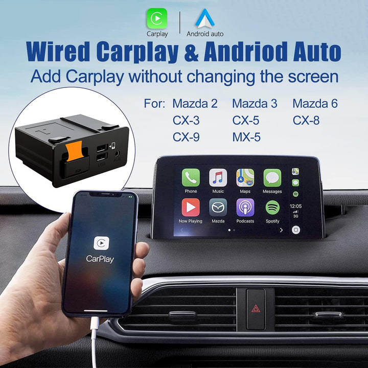 Mazda Carplay und Android Auto Retrofit Kit, TK78-66-9U0C OEM Hub passt auf MZD Connect System, 0000