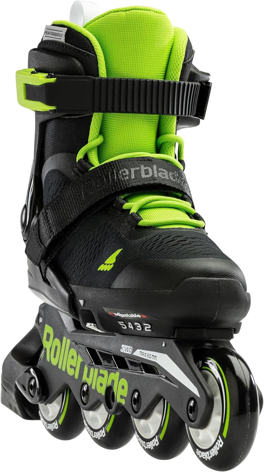 Rollerblade Unisex Jugend Microblade Inline-Skates EU: 28-32 (UK: 10J-13J / US: 11J-1) SCHWARZ/GRÜN,