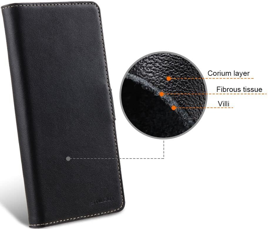 STILGUT Talis kompatibel mit Google Pixel 6 Pro Hülle mit Kartenfach aus Leder, Flip Cover, Wallet C