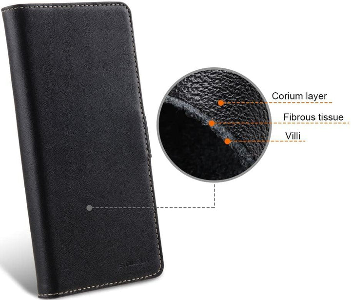 STILGUT Talis kompatibel mit Google Pixel 6 Pro Hülle mit Kartenfach aus Leder, Flip Cover, Wallet C