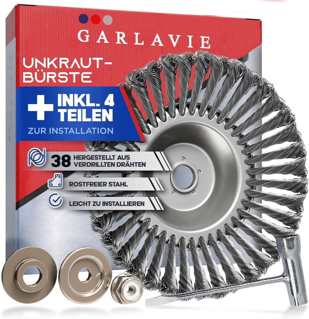 GARLAVIE Profi Unkrautbürste und Installationswerkzeug für Freischneider mit 25,4mm Bohrung - Hochwe