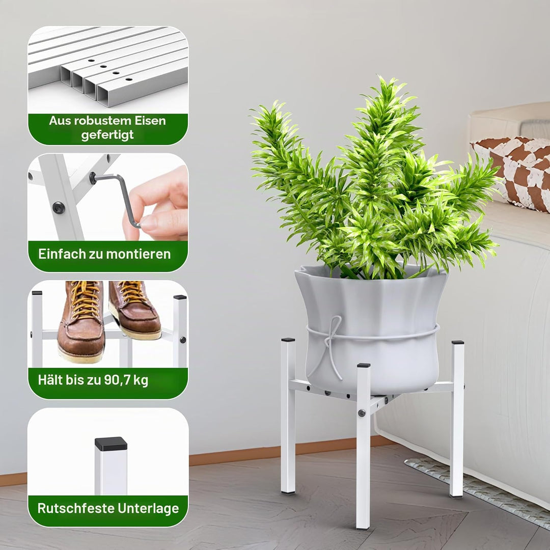 2 Stück Moderne Eisen-Pflanzenständer für den Innen- und Aussenbereich, Keramik, 20-30,5 cm, Garten,