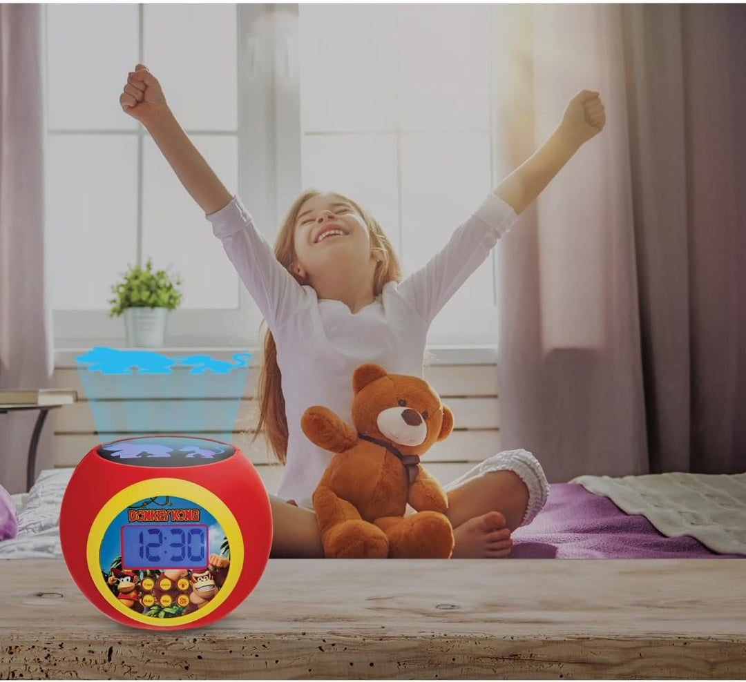 Lexibook, Donkey Kong, Projektor-Wecker, RL977DKLXB | Deckenprojektion, Timer, LCD-Display, Schlumme