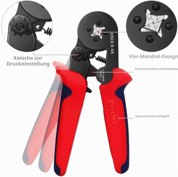 Crimpzangen Aderendhülsen Set, Preciva Aderendhülsenzange mit 1200 stück Aderendhülsen Tool Kit 0,25