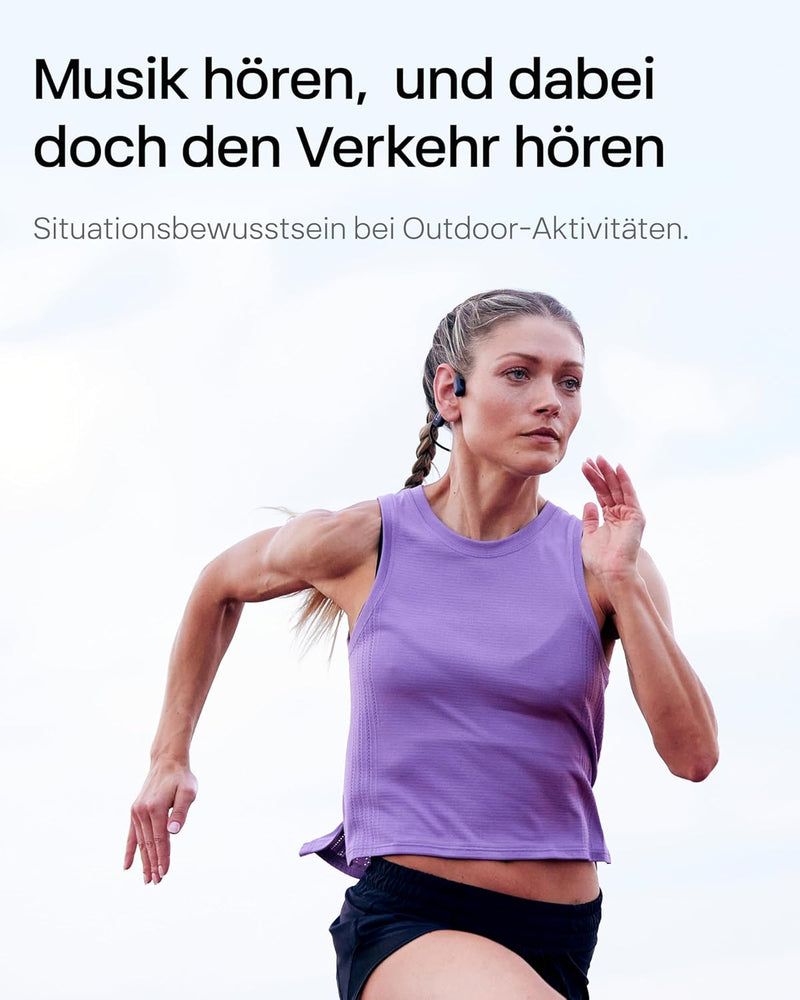 SHOKZ OpenRun Pro Knochenschall Kopfhörer, Open-Ear Kabellos Sport Kopfhörer mit Noise-Cancelling Mi