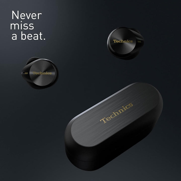 Technics EAH-AZ80E-K kabellose Ohrhörer mit Noise Cancelling, Multipoint Bluetooth 3 Geräte, bequeme