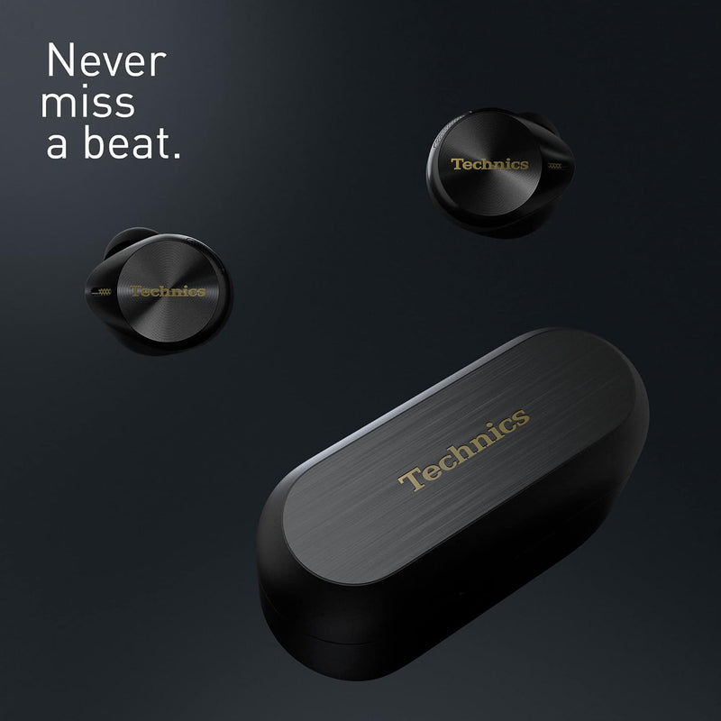 Technics EAH-AZ80E-K kabellose Ohrhörer mit Noise Cancelling, Multipoint Bluetooth 3 Geräte, bequeme