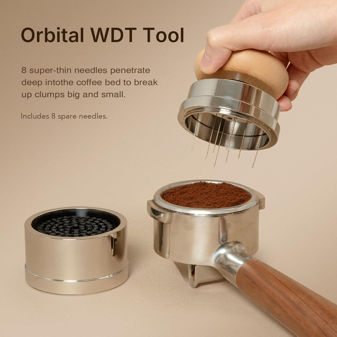 TIMEMORE Espresso Tamper-Set 58,4 mm mit WDT-Werkzeug, selbstnivellierendem Tamper und Gravity-Distr