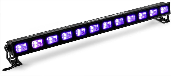 BeamZ BUV123 Schwarzlichtlampe, Schwarzlicht Lampe 61cm, Schwarzlicht Party Bar mit 12 LEDs, UV Lich