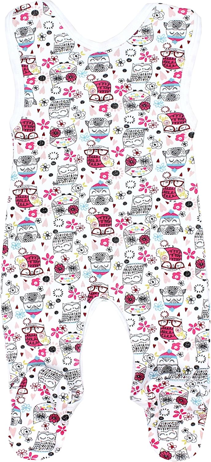 TupTam Baby Unisex Strampler mit Aufdruck Spruch 5er Pack 50 Eule Comic Safaritiere Rosa, 50 Eule Co