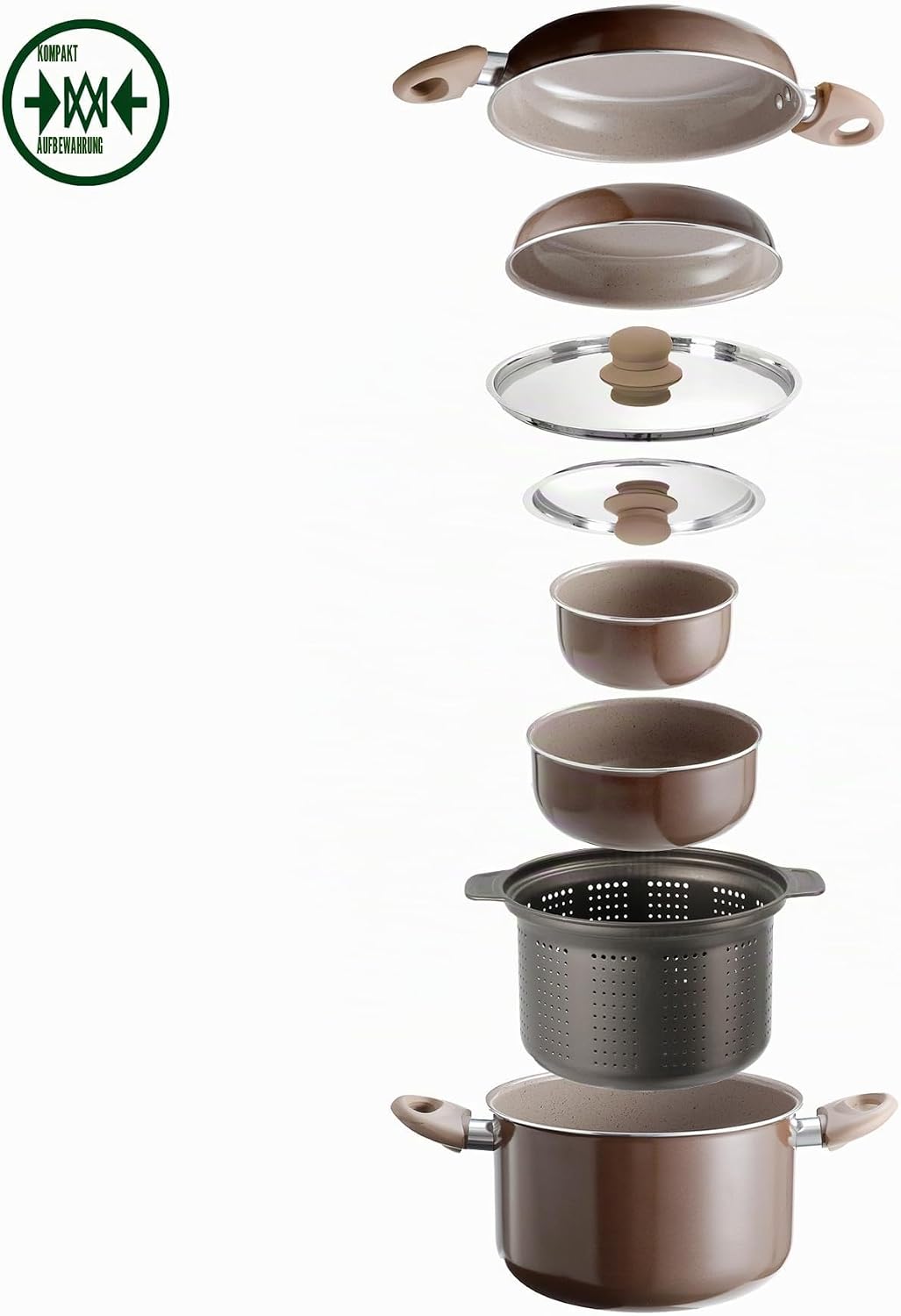 BRUNNER Topfset Chocolate 9 Plus 1 Durchm. 22 Ø 22 9+1, Ø 22 9+1