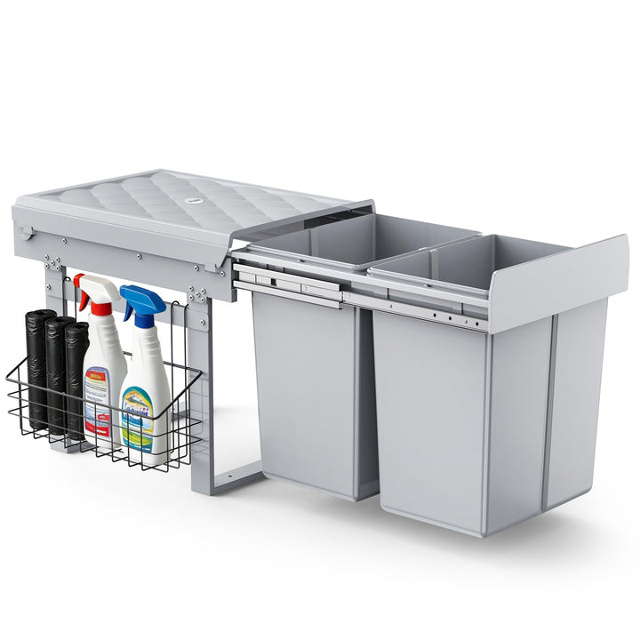 lovewind Abfallsammler Tandem, 2×20L, Mülleimer küche, Mülltrennsystem für Unterschrank，Stahlrahmen,