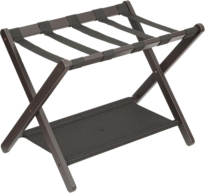 GarveeHome Kofferständer Klappbar mit Stoffablage, Bambus Gepäckablage faltbar, 67x47x51cm Gepäckstä