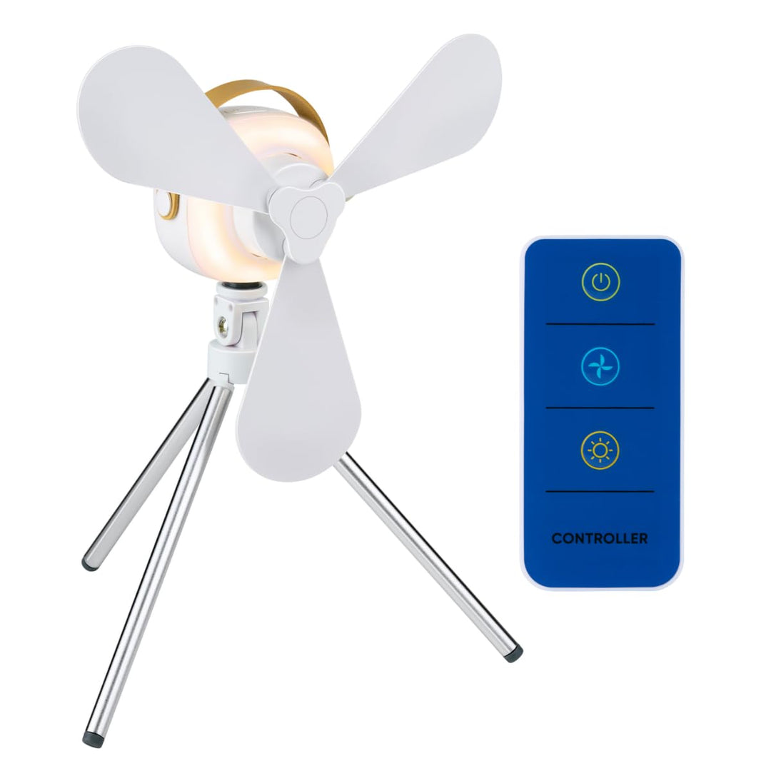 Tischventilator Ventilator USB-C Wiederaufladbar - Leiser Ventilator mit Nachtlicht und Fernbedienun