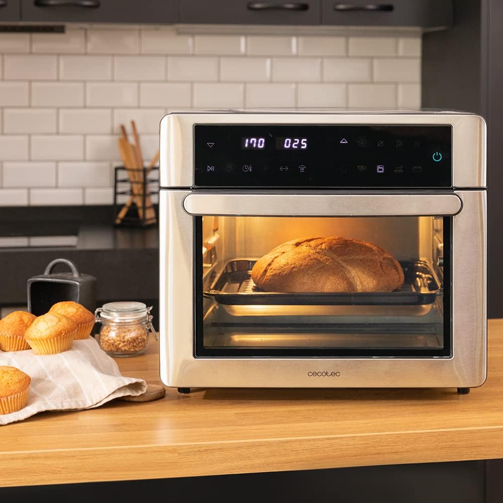 Cecotec Heissluftfritteuse Ofen Bake&Fry 3000 Touch Steel. 1600 W, 30 Liter, Konvektion, Touchscreen