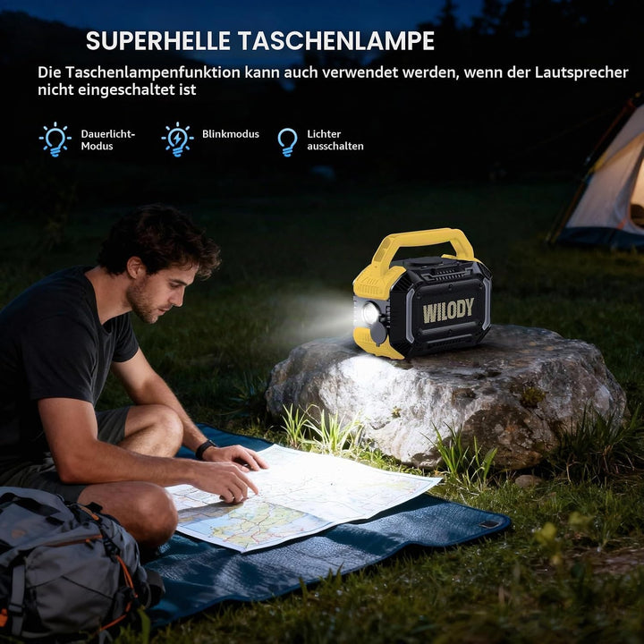 Wilody 100W Tragbare Bluetooth-Lautsprecher-Box,Bluetooth Lautsprecher mit Licht,Musikbox Bluetooth&
