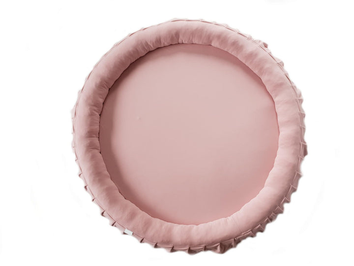 Rosa Premium Babynest Babyspielmatte Kokon Abnehmbarer Baumwollbezug Hochwertiger Schaumstoff Weiche