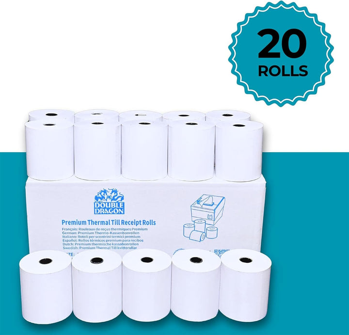 EPOS Kassen-Drucker, 3-lagig, 3-lagig, Karbonlos, EPOS-Kassen-Drucker, Quittungsrollen, Box mit 20 S