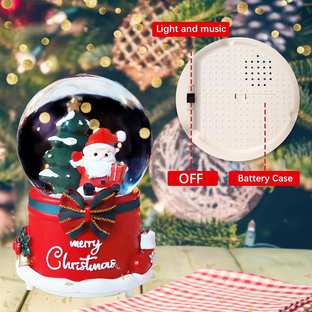 Daixilan Weihnachten Schneekugel Laterne Musical, Schneekugeln Weihnachten mit Musik, Glitter Schnee