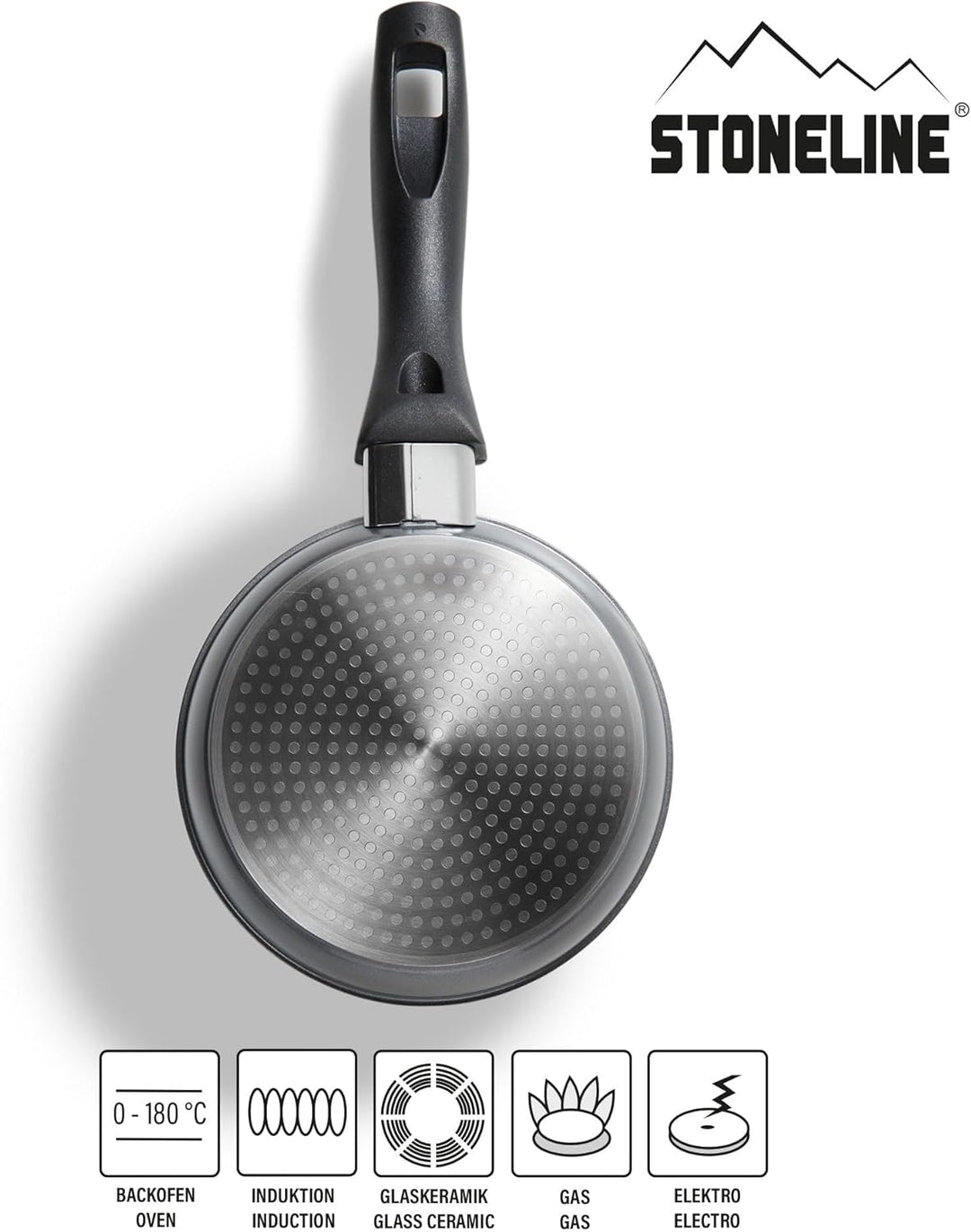 STONELINE® Bratpfanne 16 cm, auch für öl-und fettfreies Braten, kratzfeste Antihaftbeschichtung mit