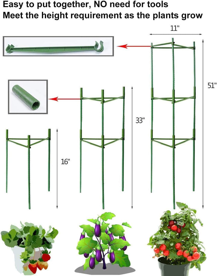 Pflanzenhalter, Rankhilfe Pflanzen, Robuste Tomatenkäfig, Gartenpflanze StützstangenKäfig Lange Stah