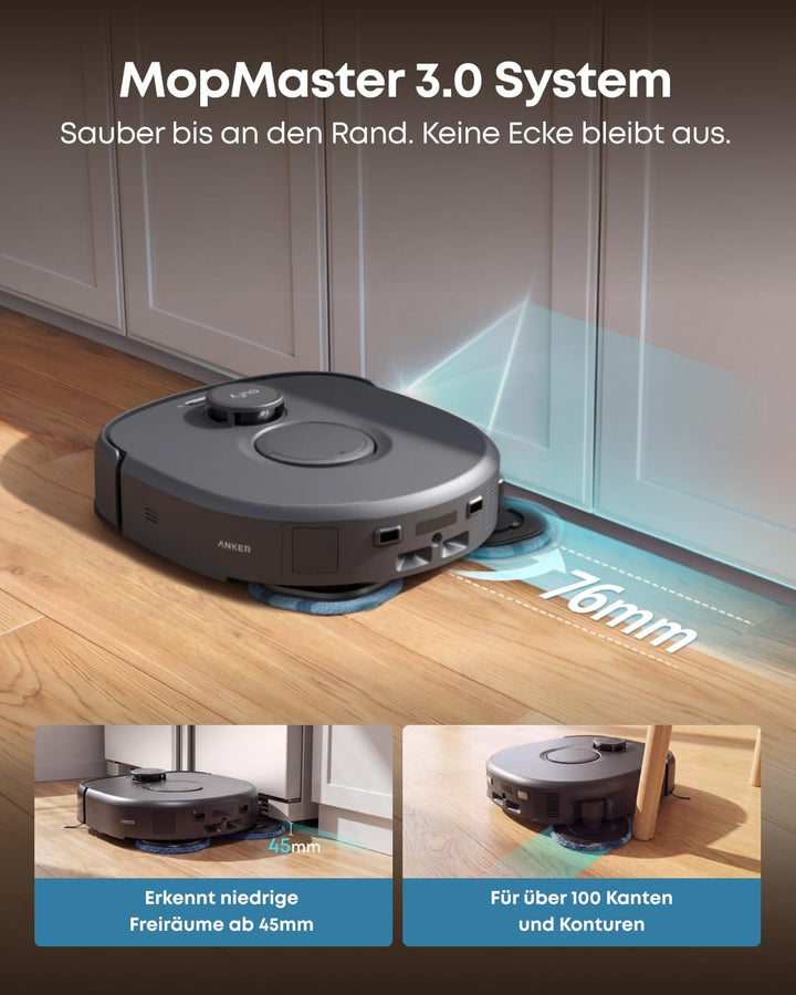 anker eufy C30 Edge Saugroboter mit Wischfunktion,35.000Pa, Kantenwischen