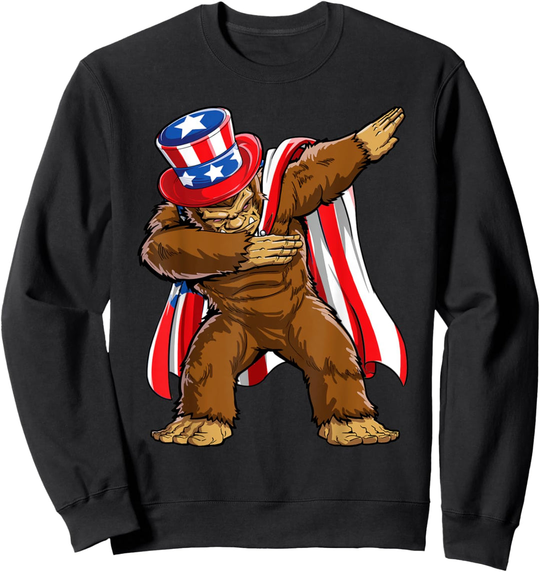 Dabbing Bigfoot feiert den 4. Juli Sasquatch Funny Sweatshirt