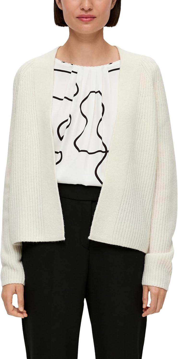 s.Oliver Damen Strickjacke, 42 Creme