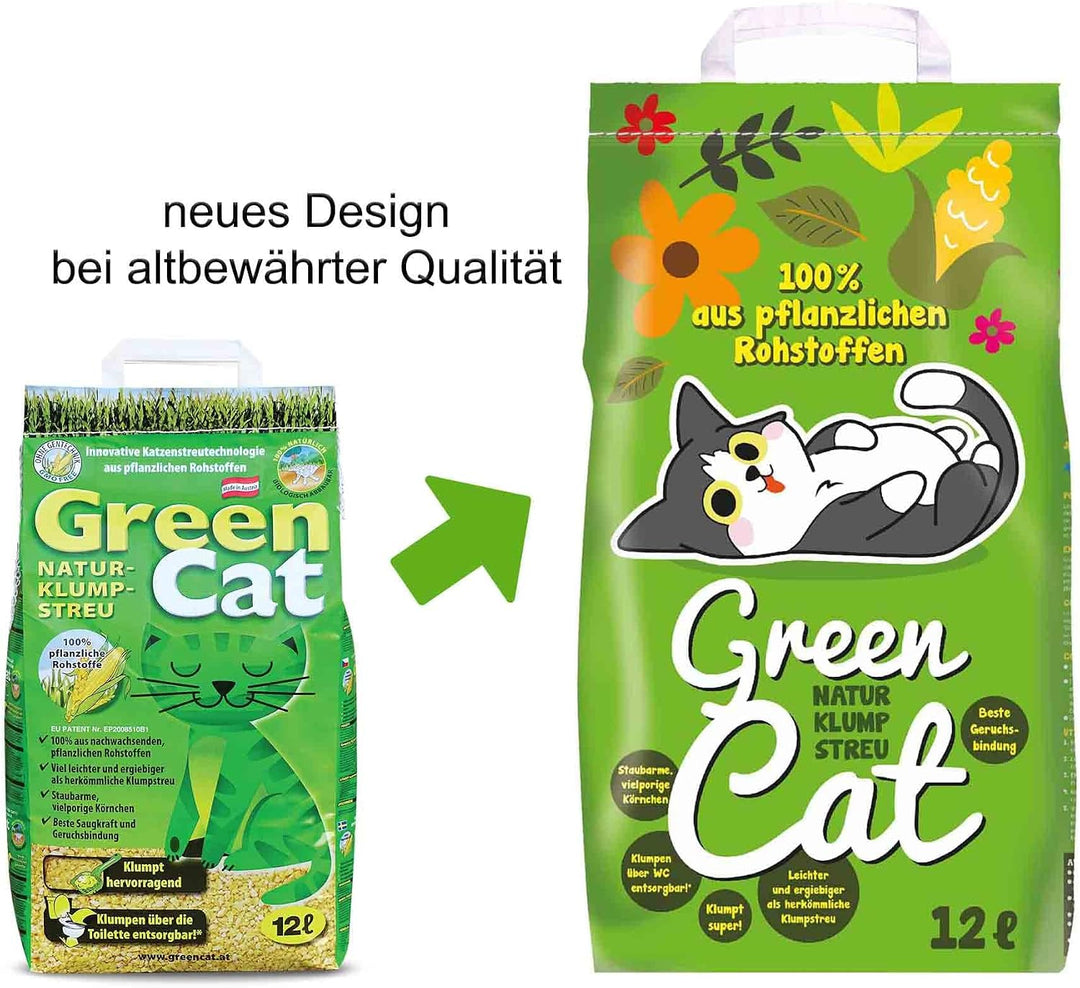 GreenCat 2x12 l = 24 Liter GREENCAT CORNCAT NATURSTREU ÖKO-Plus Green CAT`S KATZENSTREU - Best STREU