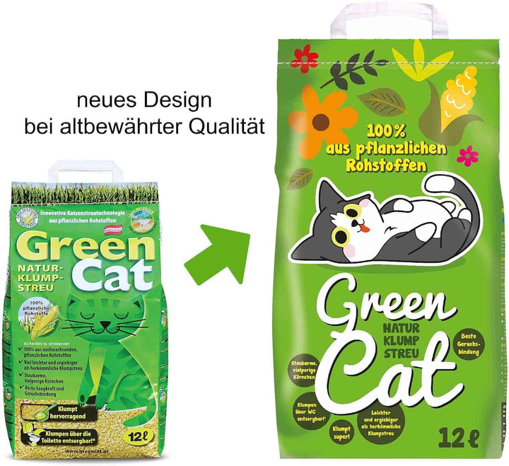 GreenCat 2x12 l = 24 Liter GREENCAT CORNCAT NATURSTREU ÖKO-Plus Green CAT`S KATZENSTREU - Best STREU