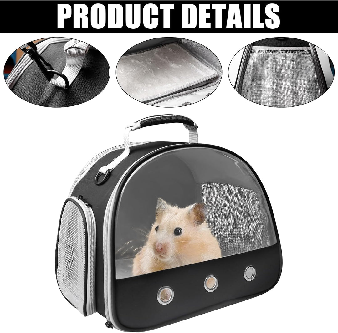 Asfrode Transporttasche für Kleine Haustier, 30x25x25cm Meerschweinchen Tragetasche Doppeltüren Kani