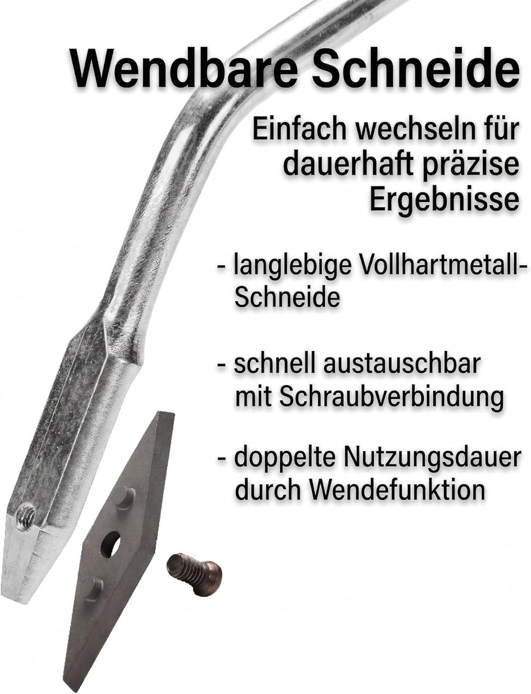 Fugenkratzer Fugenreiniger Unkrautkratzer Schneide aus Vollhartmetall verschleissfest wendbar Handgr