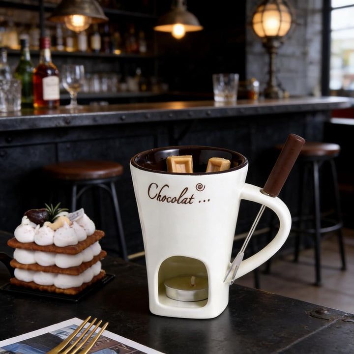 Schokoladenfondue Tasse Schoko Fondueset Fondue Tasse Schokofondue Teelicht Schokofondue Mit Gabeln