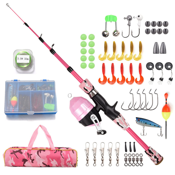 Lixada Angelset für Kinder, Kinder Angelruten Set, Kinderangel Starter Set, 1.2 m/1.5 m/1.8m Telesko
