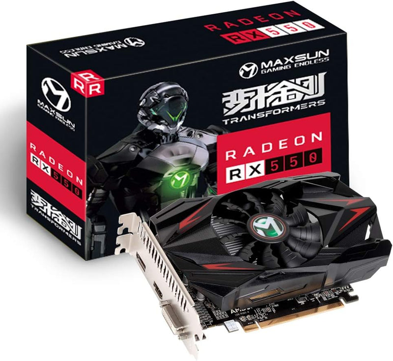 maxsun Grafikkarten AMD Radeon RX 550 Grafikkarte 4GB Graphics Card ITX Computer PC Gaming GPU, 128-