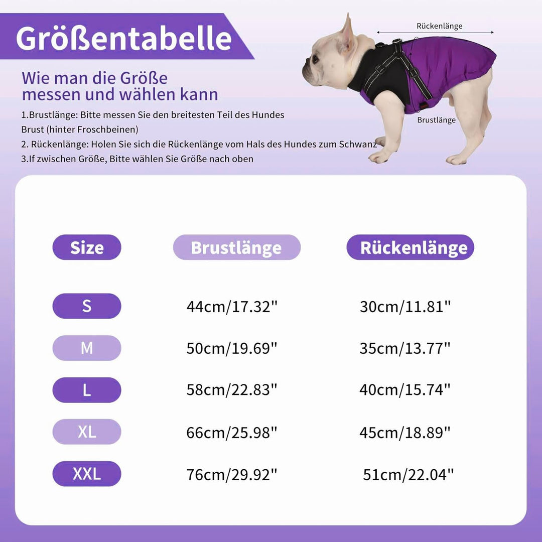 Hundemantel Hundejacke Winter Wasserdichter Hundemantel Kleiner Hundemantel Welpen Harness Hundemant