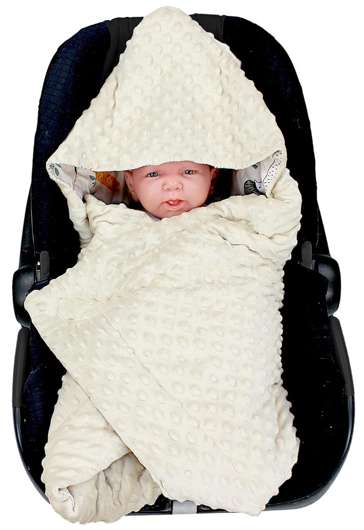 TupTam Baby Winter Einschlagdecke Babydecke 75x75cm für Autositz Babyschale Wattiert Minky Baumwolle