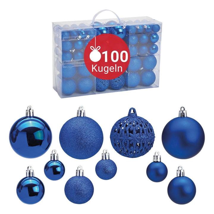 WOMA Christbaumkugeln Set Blau & 22 weiteren Farben - 50er & 100er Weihnachtskugeln Set - Weihnachts