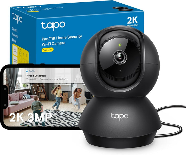 Tapo TP-Link C211 WLAN IP Kamera Überwachungskamera (Linsenschwenkung und Neigung, 3MP-Auflösung, 2-