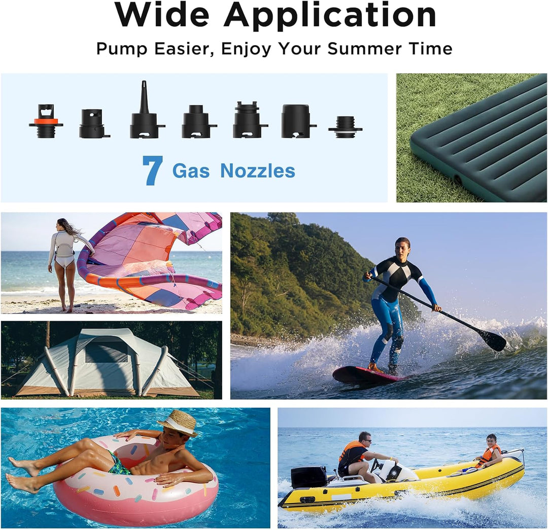 AIRBANK Elektrische Luftpumpe SUP Pumpe mit Akku Der Puffer Pro, Wiederaufladbare Dual Stage Auto Of
