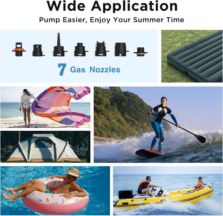 AIRBANK Elektrische Luftpumpe SUP Pumpe mit Akku Der Puffer Pro, Wiederaufladbare Dual Stage Auto Of