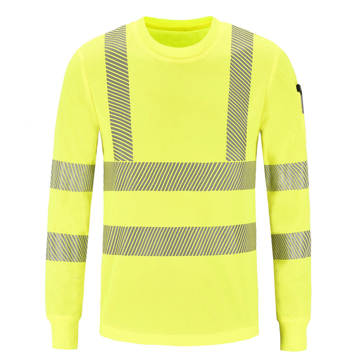 Warnschutz T-Shirt Langarm Warnschutzshirt Warnshirt gelb sicherheits Tshirt Warnschutz Arbeitskleid