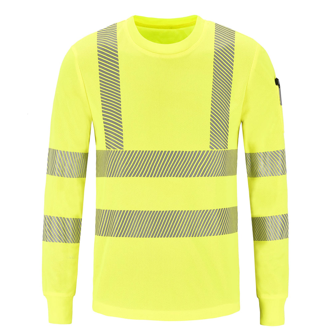 Warnschutz T-Shirt Langarm Warnschutzshirt Warnshirt gelb sicherheits Tshirt Warnschutz Arbeitskleid