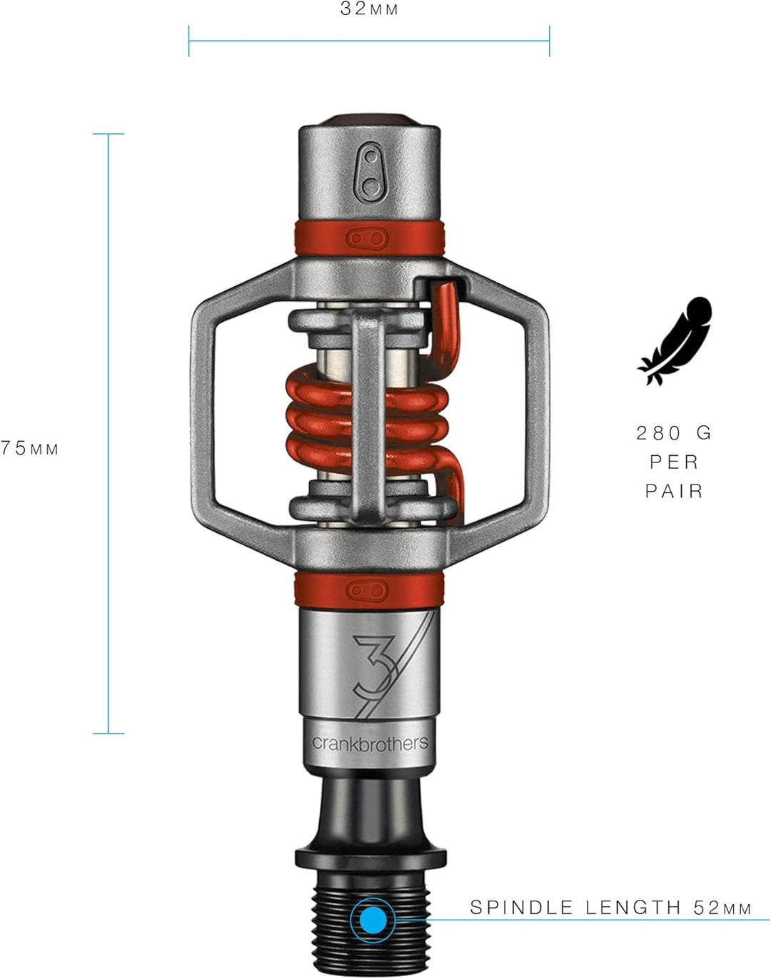 Crankbrothers Laufradsatz Egg Beater 3 Pedale BLAU Silver/Red, BLAU Silver/Red