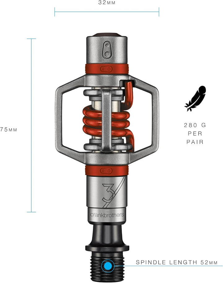 Crankbrothers Laufradsatz Egg Beater 3 Pedale BLAU Silver/Red, BLAU Silver/Red