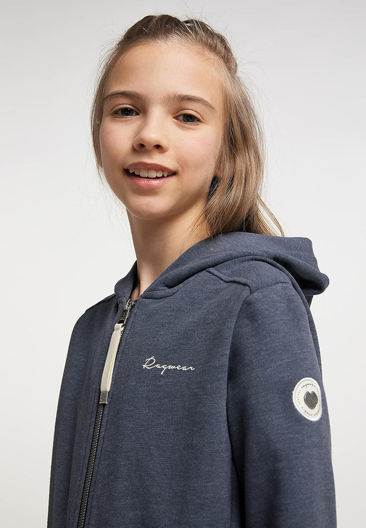 Ragwear Mädchen Sweatjacke oder Hose THEA ZIP ORGANIC Sweatshirt mit Kapuze und Reissverschluss Über